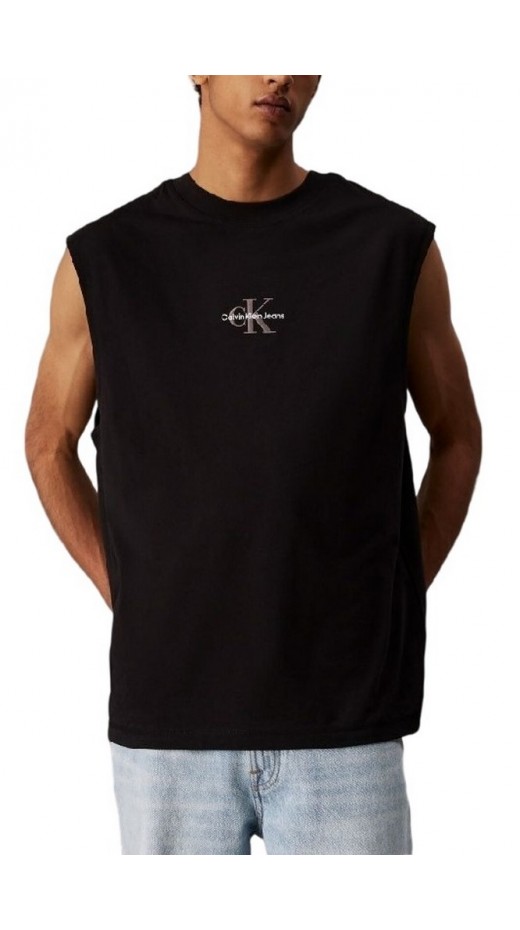 CALVIN KLEIN JEANS MONOLOGO SLEEVELESS TEE T-SHIRT ΜΠΛΟΥΖΑ ΑΝΔΡΙΚΗ BLACK