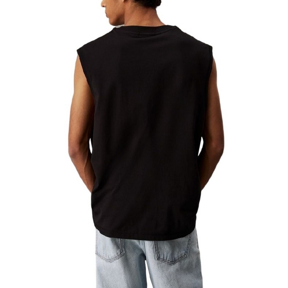 CALVIN KLEIN JEANS MONOLOGO SLEEVELESS TEE T-SHIRT ΜΠΛΟΥΖΑ ΑΝΔΡΙΚΗ BLACK
