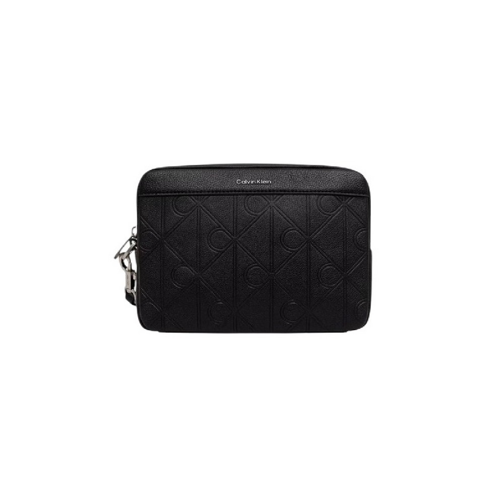 CALVIN KLEIN XL EMBLEM AOP EMBOSS POUCH ΤΣΑΝΤΑ ΑΝΔΡΙΚΗ BLACK
