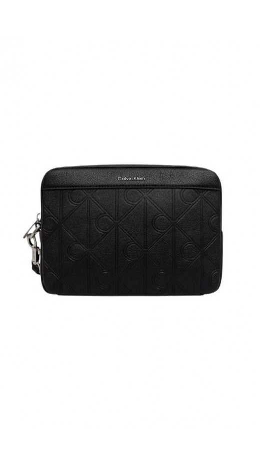 CALVIN KLEIN XL EMBLEM AOP EMBOSS POUCH ΤΣΑΝΤΑ ΑΝΔΡΙΚΗ BLACK