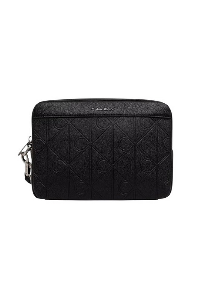 CALVIN KLEIN XL EMBLEM AOP EMBOSS POUCH ΤΣΑΝΤΑ ΑΝΔΡΙΚΗ BLACK