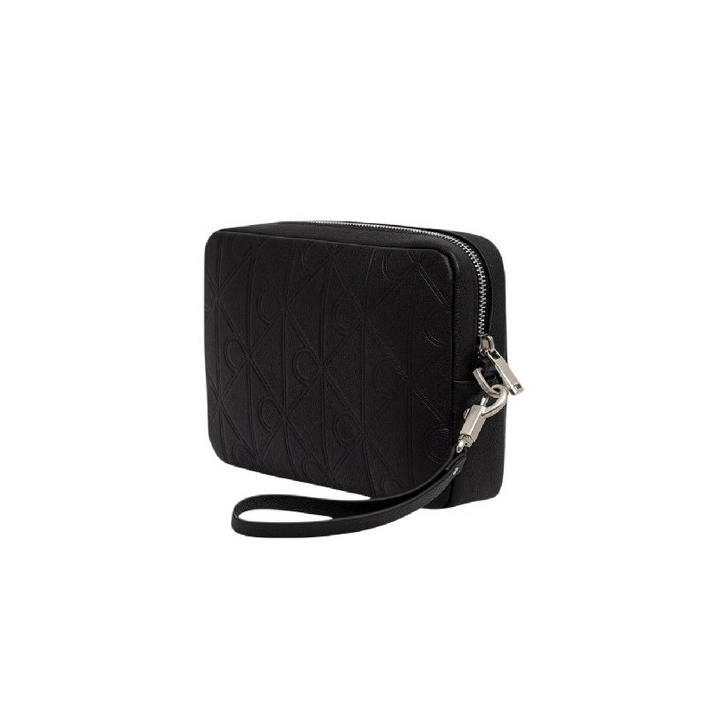 CALVIN KLEIN XL EMBLEM AOP EMBOSS POUCH ΤΣΑΝΤΑ ΑΝΔΡΙΚΗ BLACK