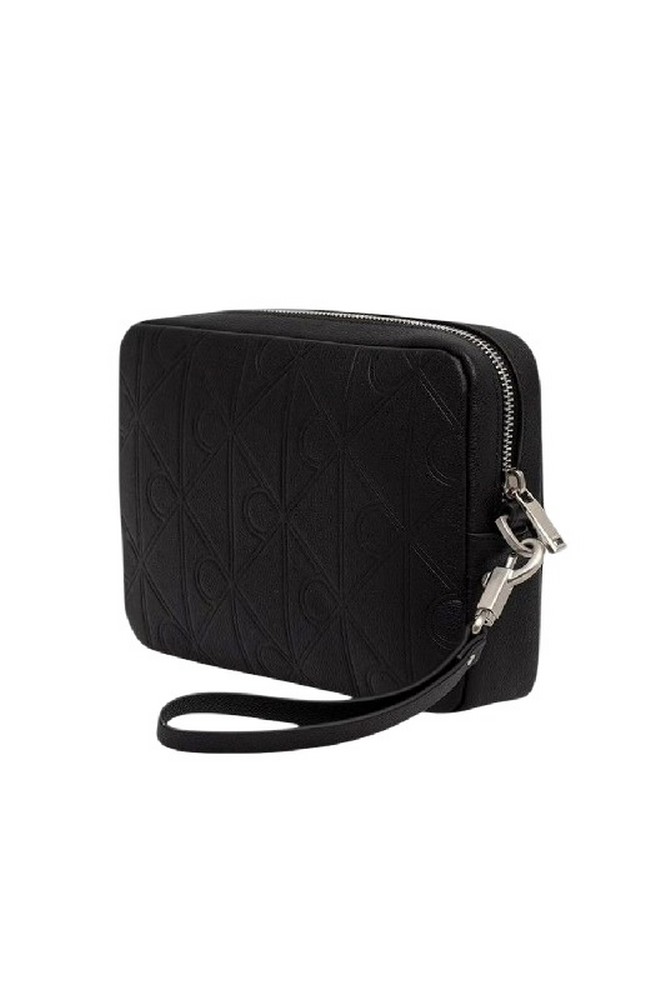 CALVIN KLEIN XL EMBLEM AOP EMBOSS POUCH ΤΣΑΝΤΑ ΑΝΔΡΙΚΗ BLACK