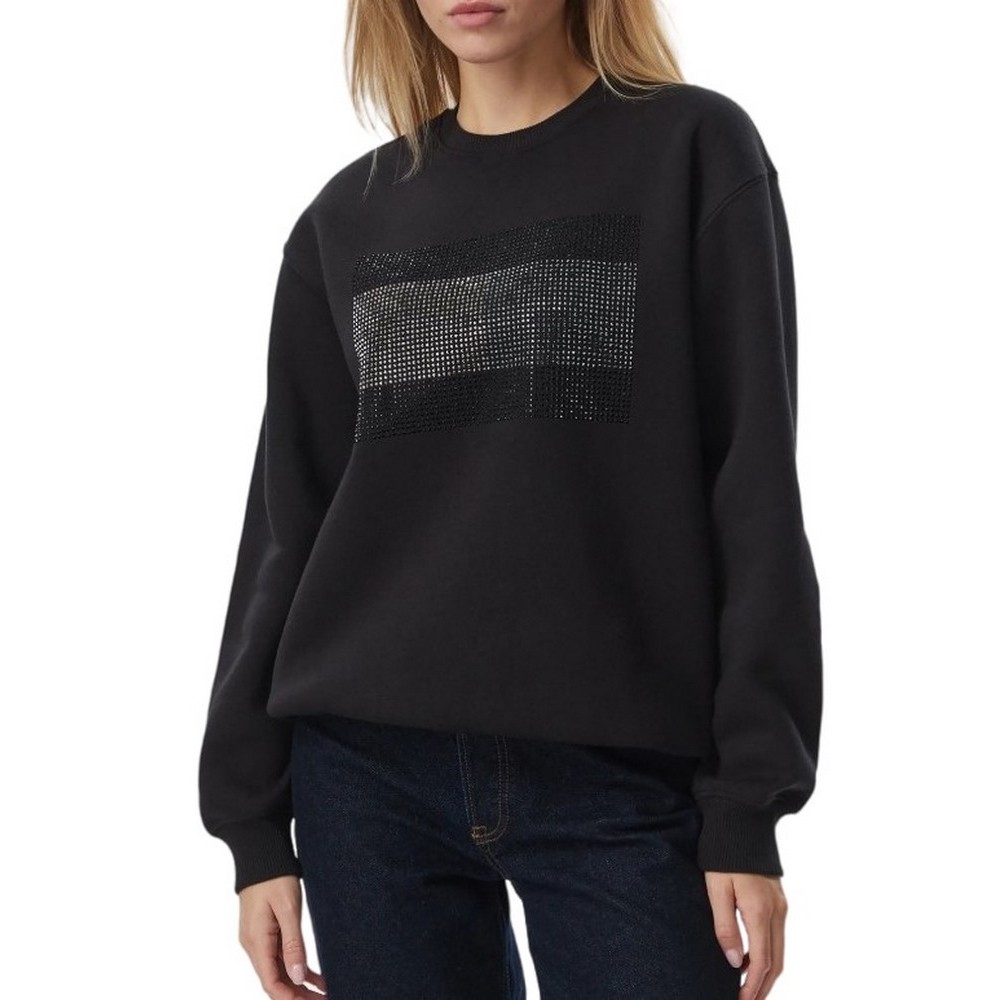 TOMMY JEANS FLAG BLING SWEATSHIRT ΜΠΛΟΥΖΑ ΦΟΥΤΕΡ ΓΥΝΑΙΚΕΙΑ BLACK