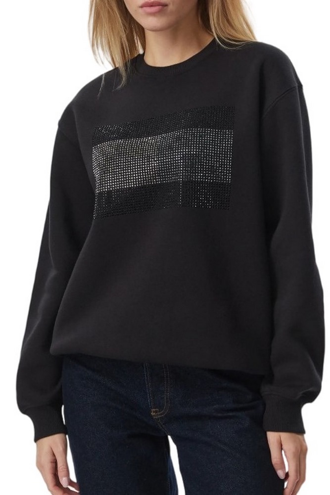 TOMMY JEANS FLAG BLING SWEATSHIRT ΜΠΛΟΥΖΑ ΦΟΥΤΕΡ ΓΥΝΑΙΚΕΙΑ BLACK