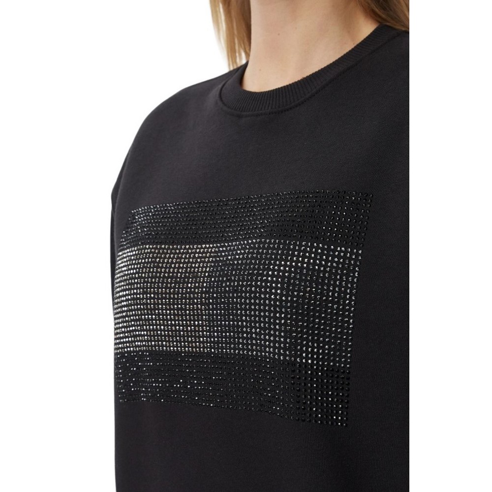 TOMMY JEANS FLAG BLING SWEATSHIRT ΜΠΛΟΥΖΑ ΦΟΥΤΕΡ ΓΥΝΑΙΚΕΙΑ BLACK