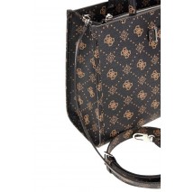 GUESS SILIA 2 COMP TOTE ΤΣΑΝΤΑ ΓΥΝΑΙΚΕΙΑ BROWN