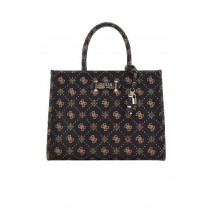 GUESS SILIA 2 COMP TOTE ΤΣΑΝΤΑ ΓΥΝΑΙΚΕΙΑ BROWN