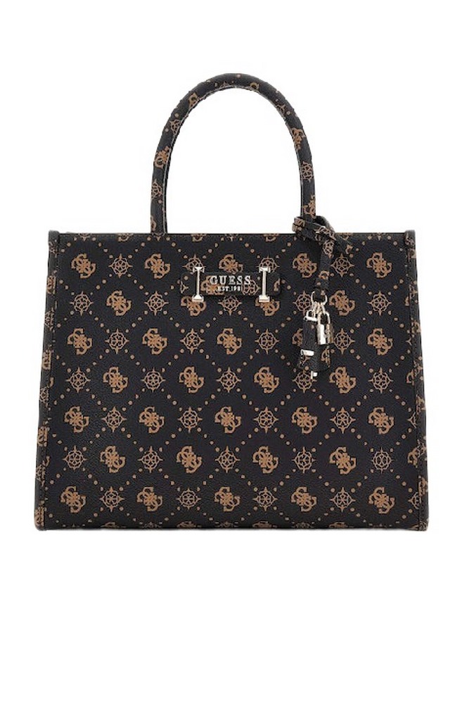 GUESS SILIA 2 COMP TOTE ΤΣΑΝΤΑ ΓΥΝΑΙΚΕΙΑ BROWN