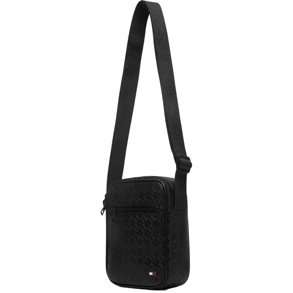 TOMMY HILFIGER EMBOSSED FLAG MINI REPORTER ΤΣΑΝΤΑ ΑΝΔΡΙΚΗ BLACK