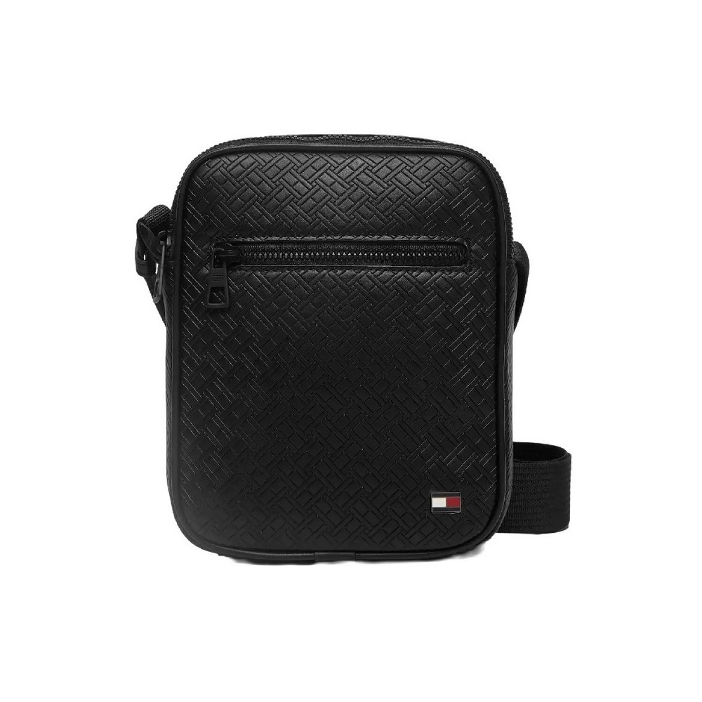 TOMMY HILFIGER EMBOSSED FLAG MINI REPORTER ΤΣΑΝΤΑ ΑΝΔΡΙΚΗ BLACK