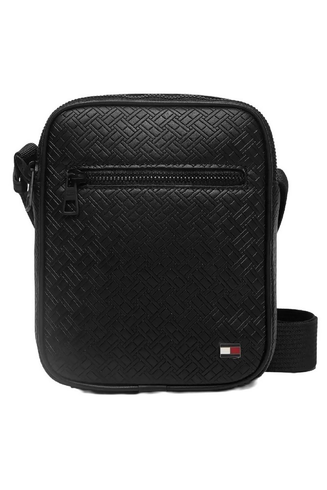 TOMMY HILFIGER EMBOSSED FLAG MINI REPORTER ΤΣΑΝΤΑ ΑΝΔΡΙΚΗ BLACK