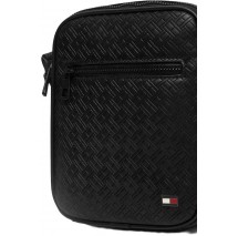 TOMMY HILFIGER EMBOSSED FLAG MINI REPORTER ΤΣΑΝΤΑ ΑΝΔΡΙΚΗ BLACK