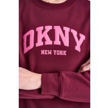 DKNY PUFF VARSITY LOGO SWEATSHIRT ΜΠΛΟΥΖΑ ΦΟΥΤΕΡ ΓΥΝΑΙΚΕΙΑ PLUM