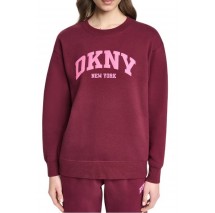 DKNY PUFF VARSITY LOGO SWEATSHIRT ΜΠΛΟΥΖΑ ΦΟΥΤΕΡ ΓΥΝΑΙΚΕΙΑ PLUM