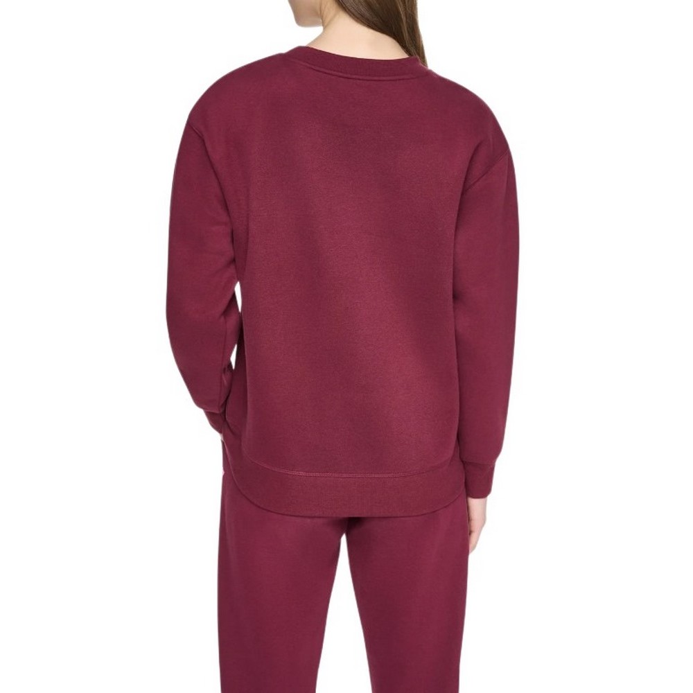 DKNY PUFF VARSITY LOGO SWEATSHIRT ΜΠΛΟΥΖΑ ΦΟΥΤΕΡ ΓΥΝΑΙΚΕΙΑ PLUM