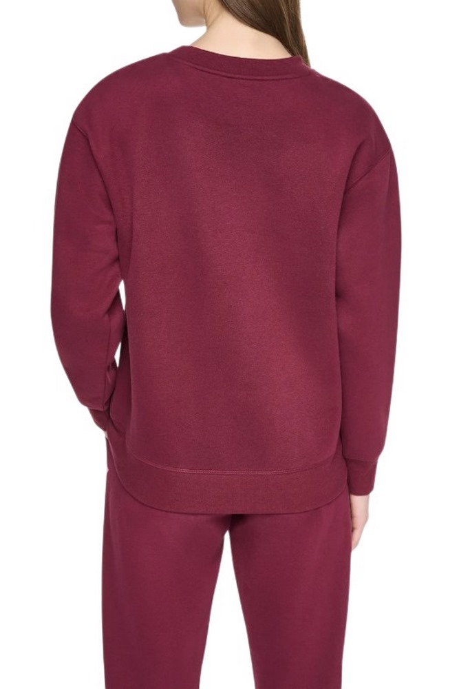 DKNY PUFF VARSITY LOGO SWEATSHIRT ΜΠΛΟΥΖΑ ΦΟΥΤΕΡ ΓΥΝΑΙΚΕΙΑ PLUM