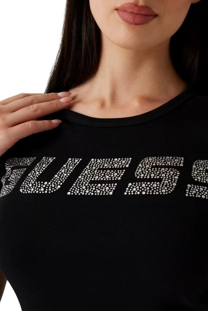 GUESS KIARA SS T-SHIRT ΜΠΛΟΥΖΑ ΓΥΝΑΙΚΕΙΑ BLACK