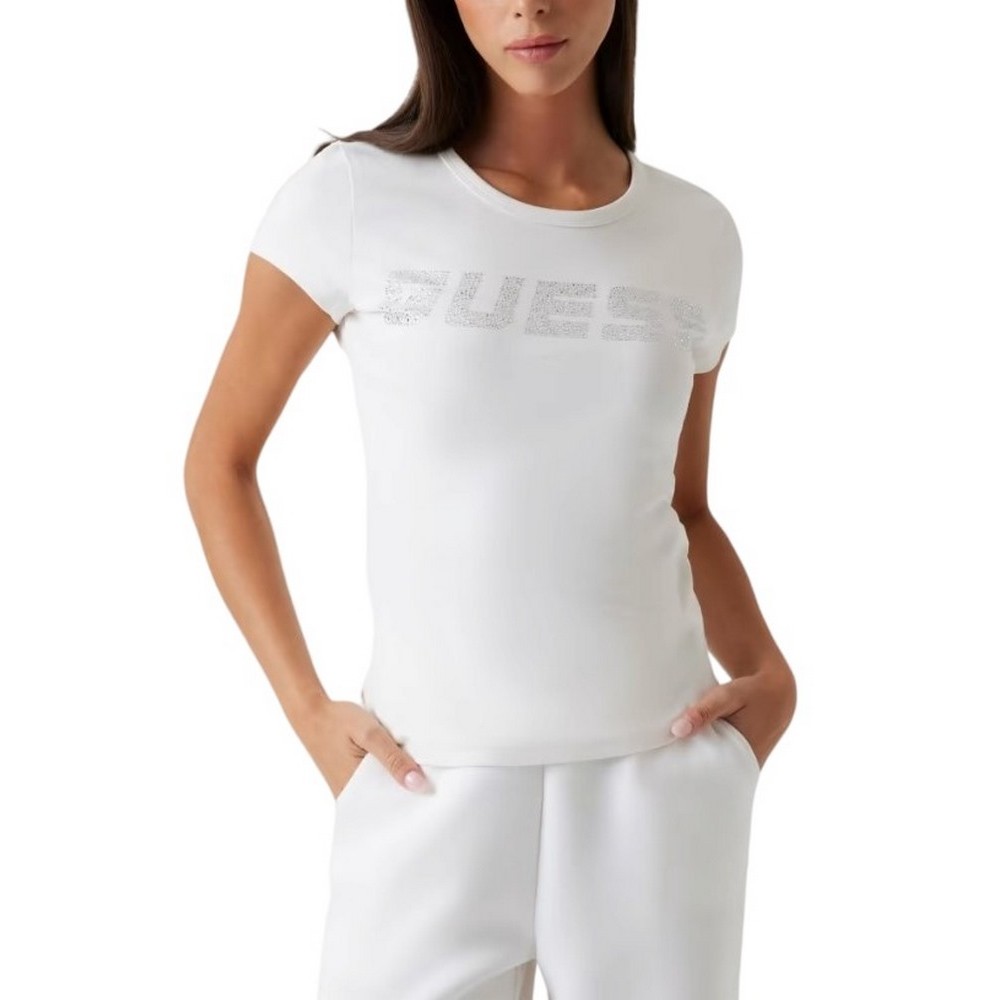 GUESS KIARA SS T-SHIRT ΜΠΛΟΥΖΑ ΓΥΝΑΙΚΕΙΑ OFF WHITE