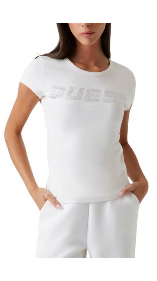 GUESS KIARA SS T-SHIRT ΜΠΛΟΥΖΑ ΓΥΝΑΙΚΕΙΑ OFF WHITE