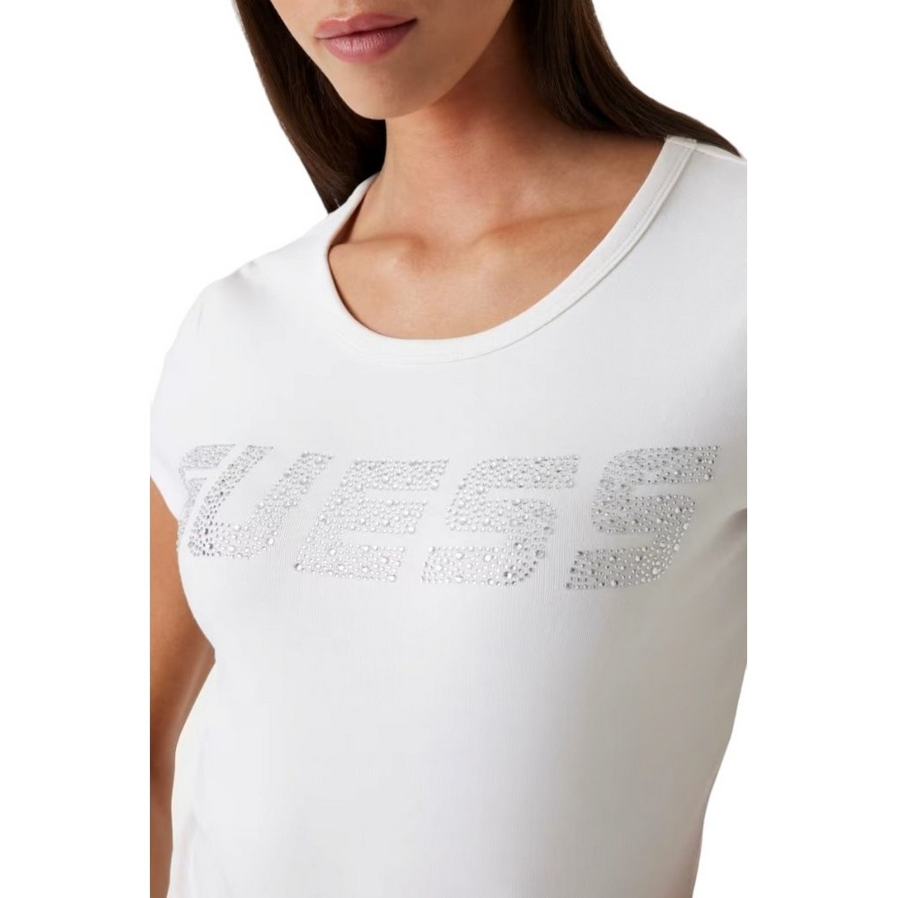 GUESS KIARA SS T-SHIRT ΜΠΛΟΥΖΑ ΓΥΝΑΙΚΕΙΑ OFF WHITE