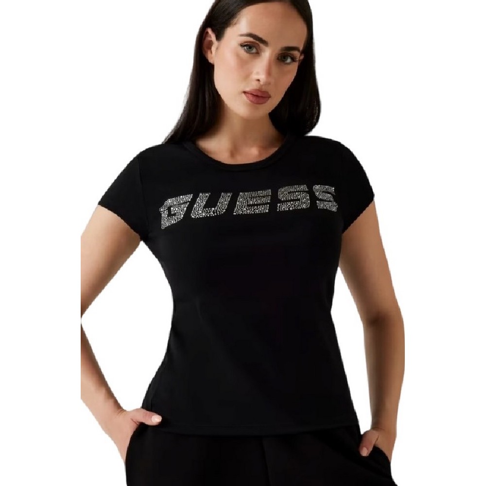 GUESS KIARA SS T-SHIRT ΜΠΛΟΥΖΑ ΓΥΝΑΙΚΕΙΑ BLACK