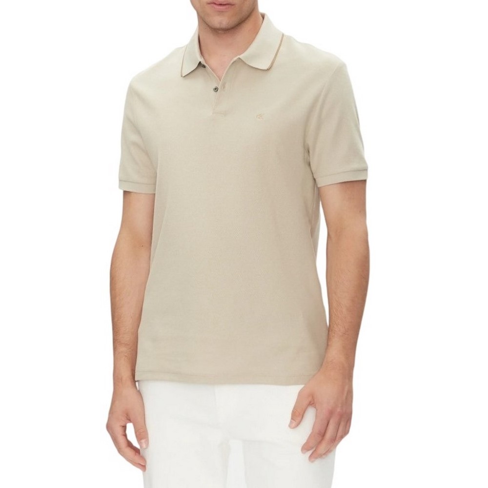 CALVIN KLEIN RFND PQ TPPD CLSS T-SHIRT ΜΠΛΟΥΖΑ ΑΝΔΡΙΚΗ BEIGE