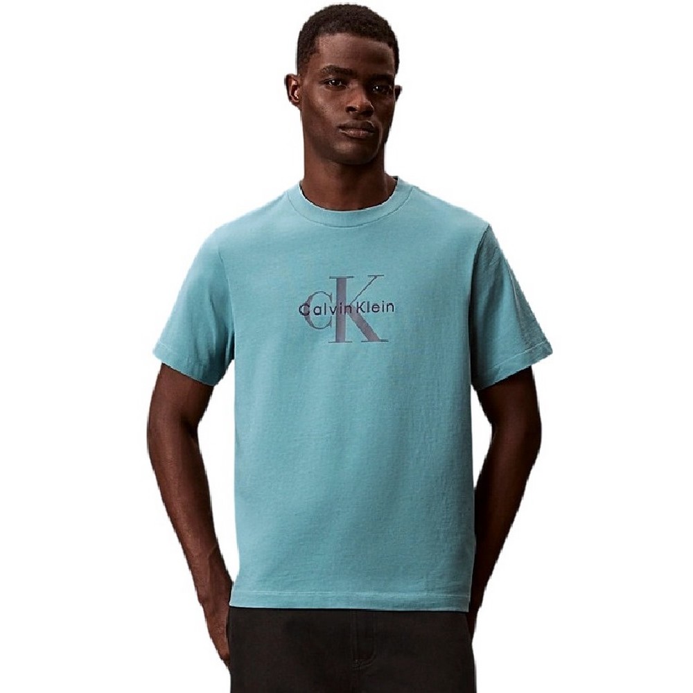CALVIN KLEIN JEANS HERO MONOLOGO TEE T-SHIRT ΜΠΛΟΥΖΑ ΑΝΔΡΙΚΗ PETROL