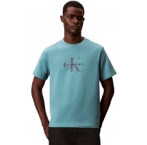 CALVIN KLEIN JEANS HERO MONOLOGO TEE T-SHIRT ΜΠΛΟΥΖΑ ΑΝΔΡΙΚΗ PETROL