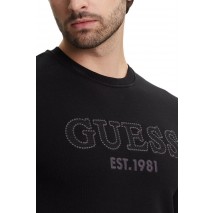 GUESS BEAU CN SWEATSHIRT ΦΟΥΤΕΡ ΑΝΔΡΙΚΟ BLACK