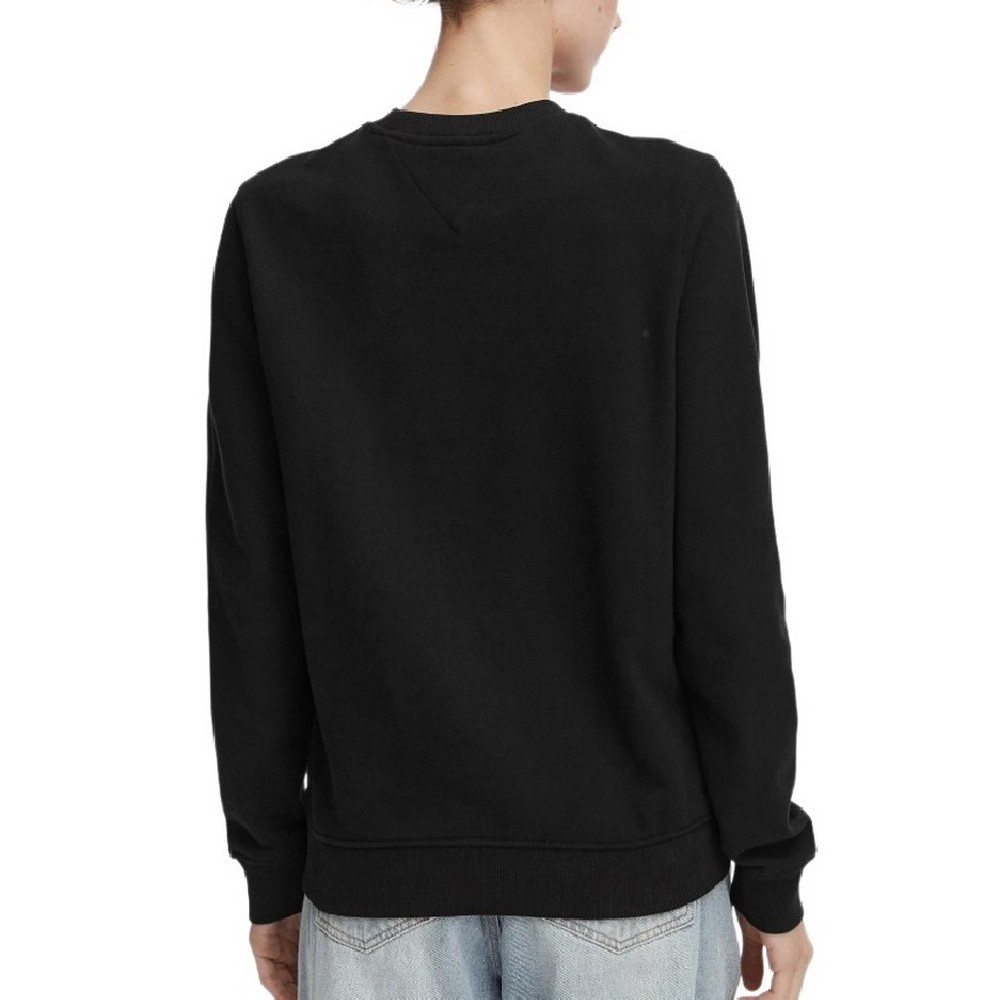 TOMMY JEANS REG ESS LOGO 1 CREW EXT ΦΟΥΤΕΡ ΜΠΛΟΥΖΑ ΓΥΝΑΙΚΕΙΑ BLACK