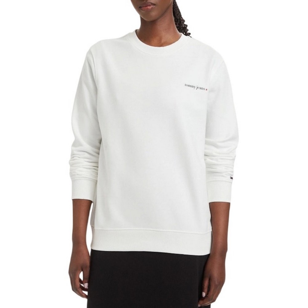 TOMMY JEANS REG ESS LOGO 1 CREW EXT ΦΟΥΤΕΡ ΜΠΛΟΥΖΑ ΓΥΝΑΙΚΕΙΑ ECRU