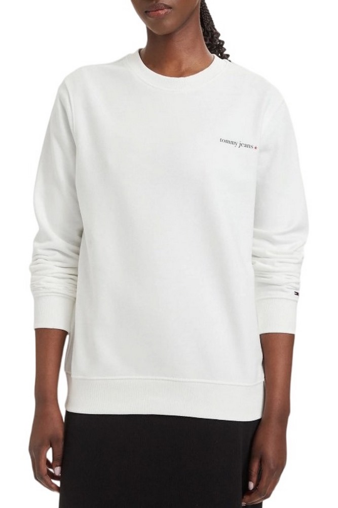 TOMMY JEANS REG ESS LOGO 1 CREW EXT ΦΟΥΤΕΡ ΜΠΛΟΥΖΑ ΓΥΝΑΙΚΕΙΑ ECRU