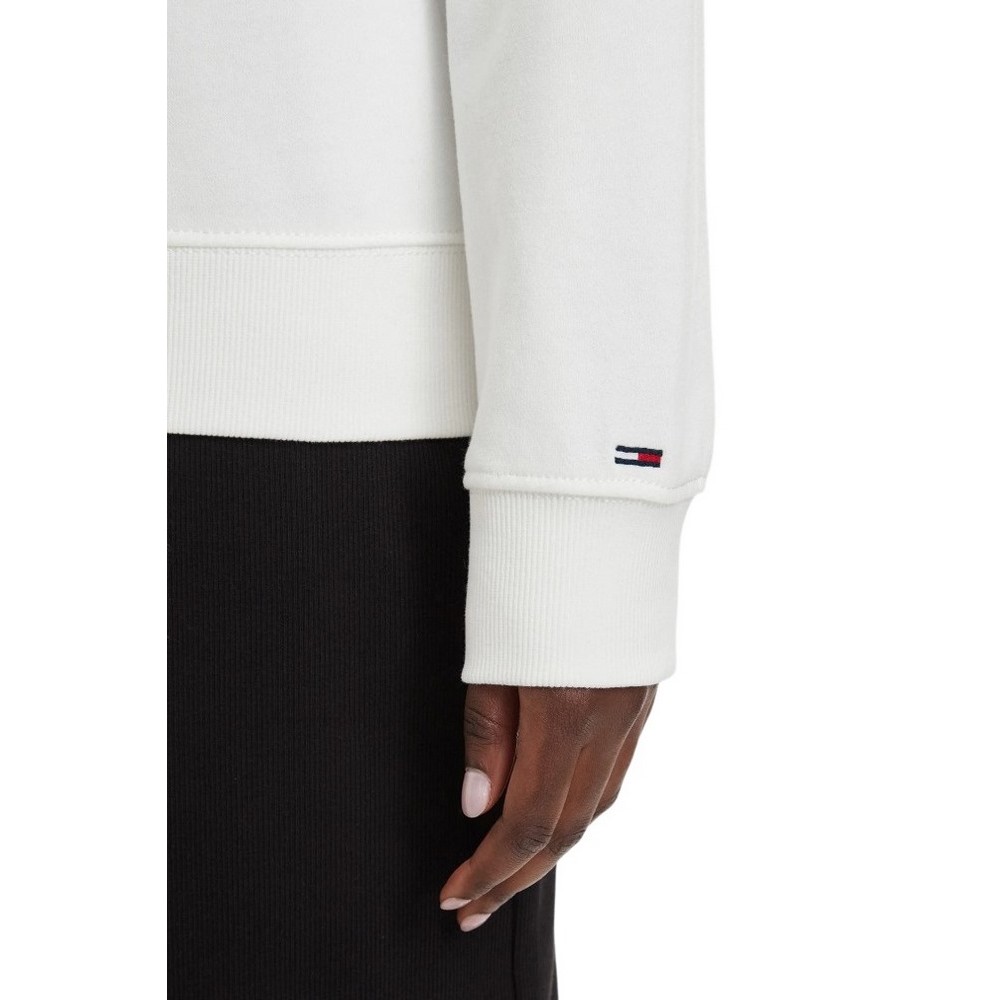 TOMMY JEANS REG ESS LOGO 1 CREW EXT ΦΟΥΤΕΡ ΜΠΛΟΥΖΑ ΓΥΝΑΙΚΕΙΑ ECRU