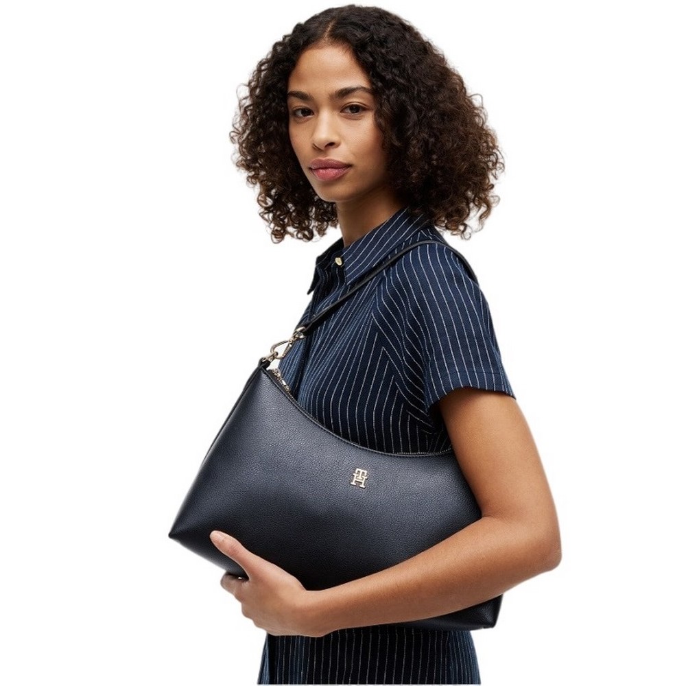 TOMMY HILFIGER ICON SHOULDER BAG ΤΣΑΝΤΑ ΓΥΝΑΙΚΕΙΑ BLACK