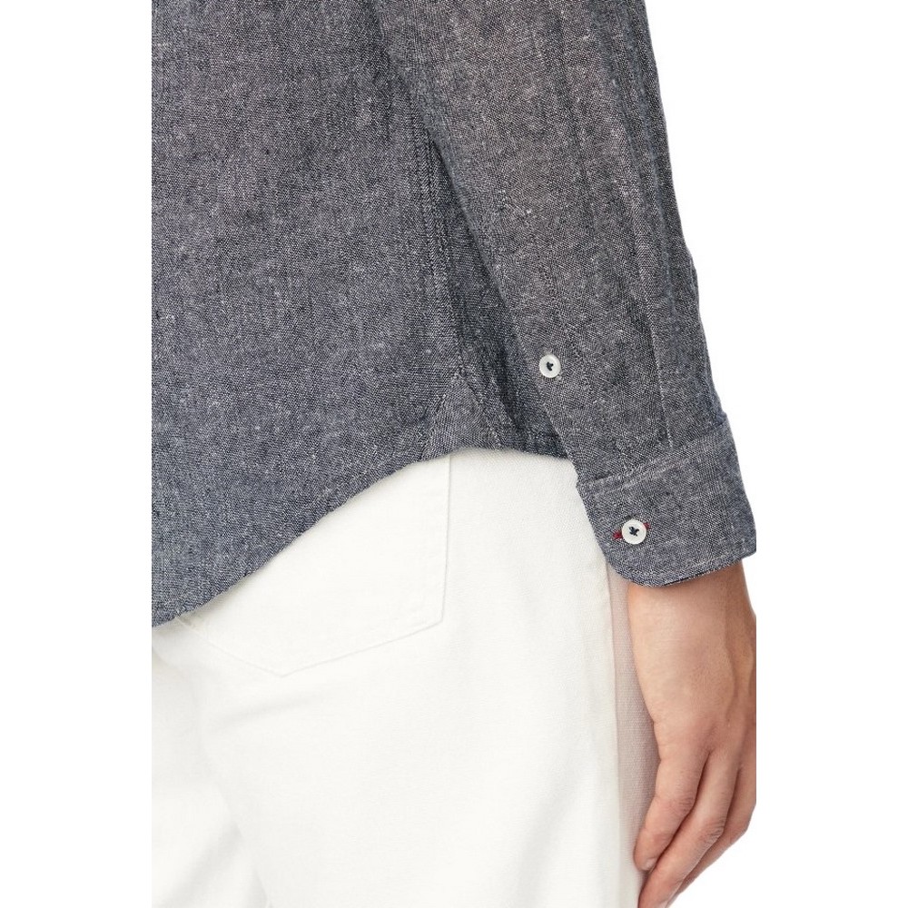 TOMMY JEANS REG LINEN BLEND SHIRT EXT ΠΟΥΚΑΜΙΣΟ ΑΝΔΡΙΚΟ DARK NAVY