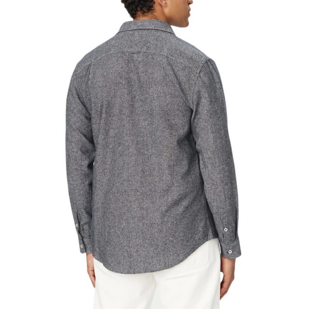 TOMMY JEANS REG LINEN BLEND SHIRT EXT ΠΟΥΚΑΜΙΣΟ ΑΝΔΡΙΚΟ DARK NAVY