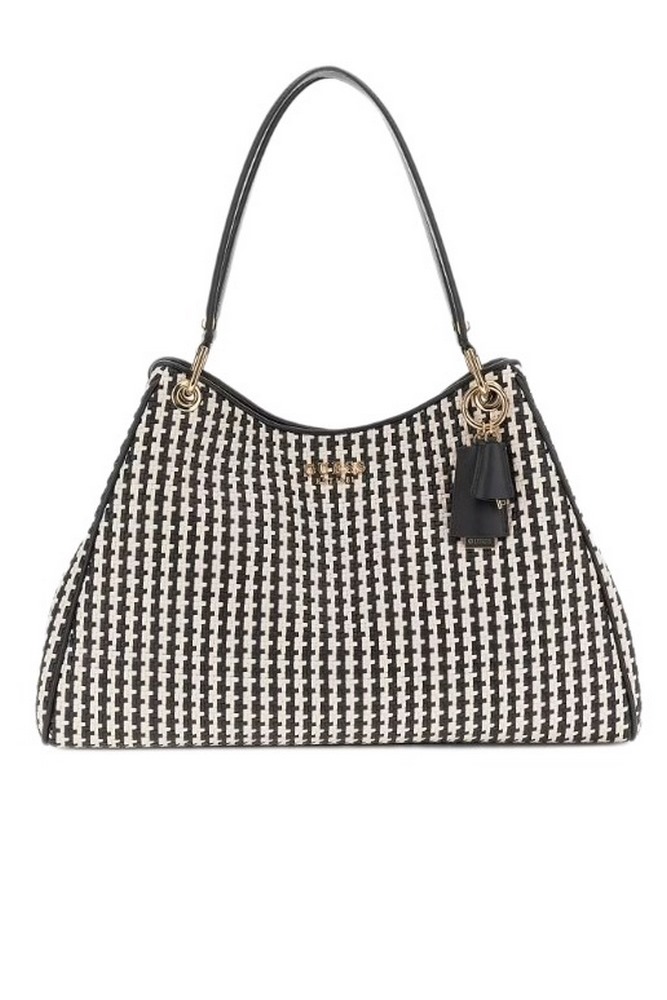GUESS MIREMA GIRLFRIEND CARRYALL ΤΣΑΝΤΑ ΓΥΝΑΙΚΕΙΑ BLACK/WHITE