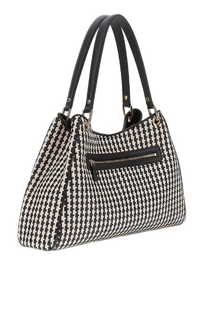 GUESS MIREMA GIRLFRIEND CARRYALL ΤΣΑΝΤΑ ΓΥΝΑΙΚΕΙΑ BLACK/WHITE