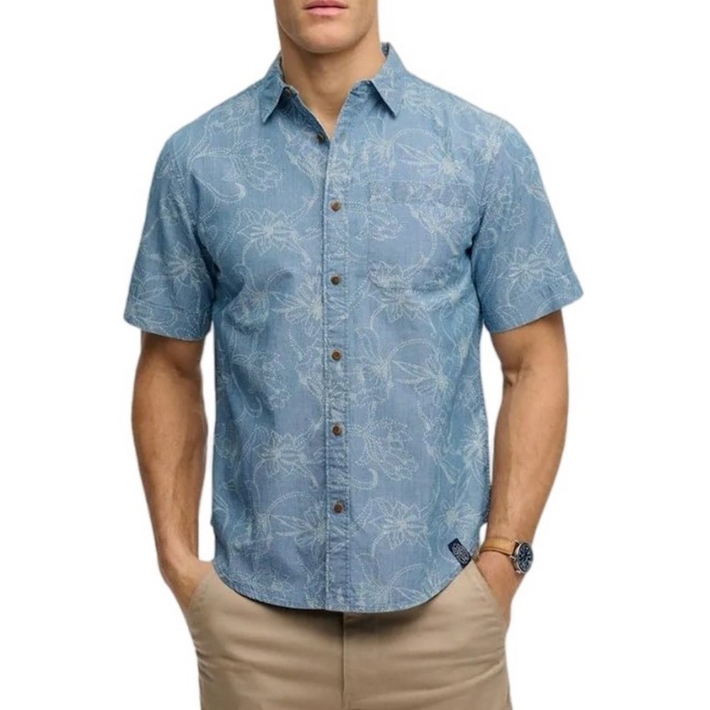 SUPERDRY D2 OVIN VINTAGE LOOM SHIRT ΠΟΥΚΑΜΙΣΟ ΑΝΔΡΙΚΟ CIEL