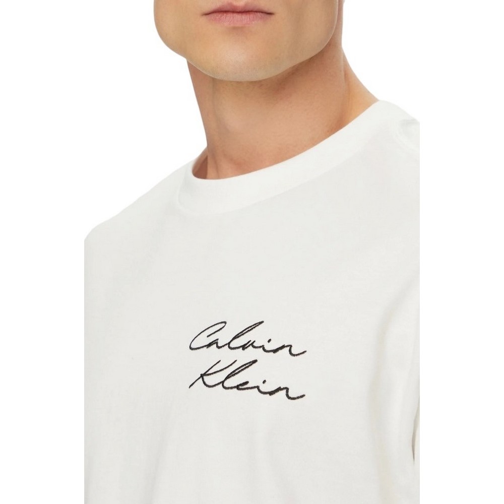 CALVIN KLEIN JEANS 16S APRIL GRAPHIC SEASONAL T-SHIRT ΜΠΛΟΥΖΑ ΑΝΔΡΙΚΗ BRIGHT WHITE