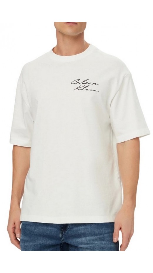 CALVIN KLEIN JEANS 16S APRIL GRAPHIC SEASONAL T-SHIRT ΜΠΛΟΥΖΑ ΑΝΔΡΙΚΗ BRIGHT WHITE