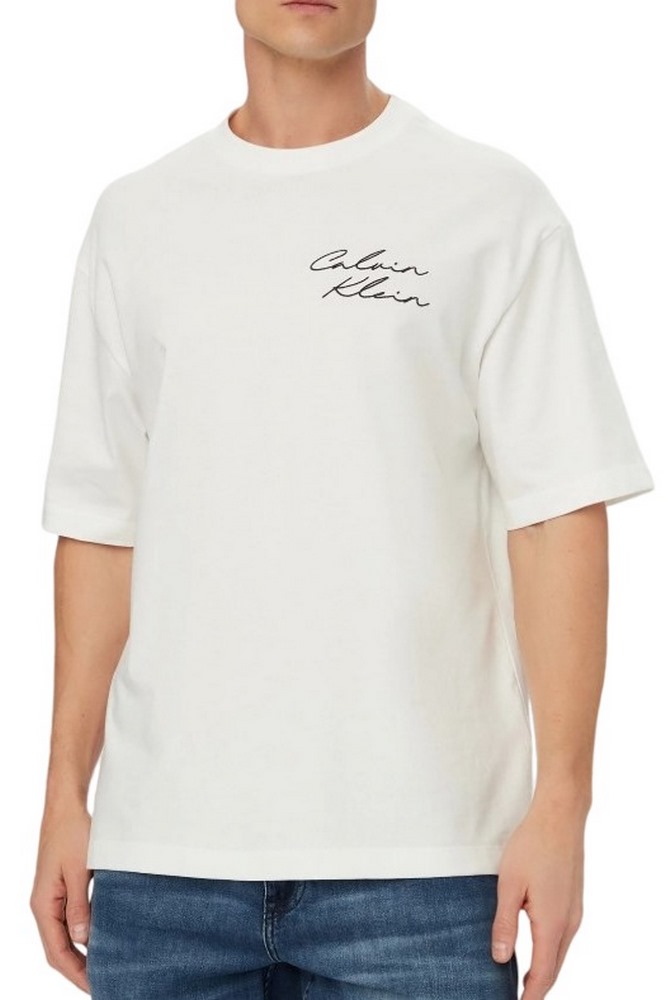 CALVIN KLEIN JEANS 16S APRIL GRAPHIC SEASONAL T-SHIRT ΜΠΛΟΥΖΑ ΑΝΔΡΙΚΗ BRIGHT WHITE