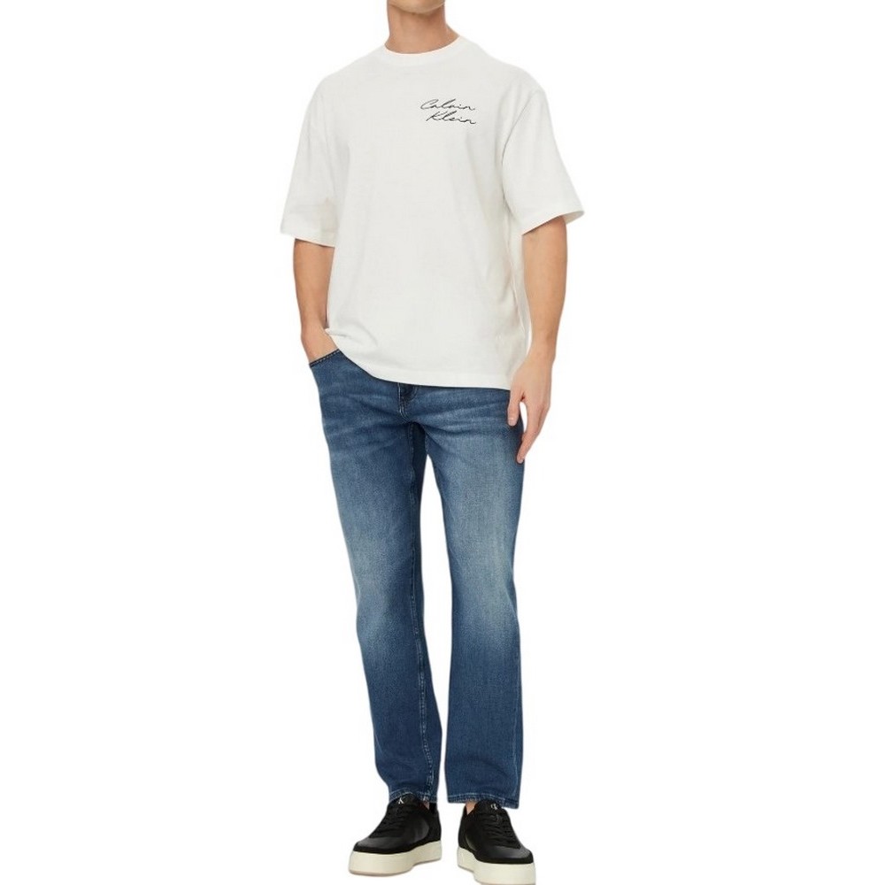 CALVIN KLEIN JEANS 16S APRIL GRAPHIC SEASONAL T-SHIRT ΜΠΛΟΥΖΑ ΑΝΔΡΙΚΗ BRIGHT WHITE