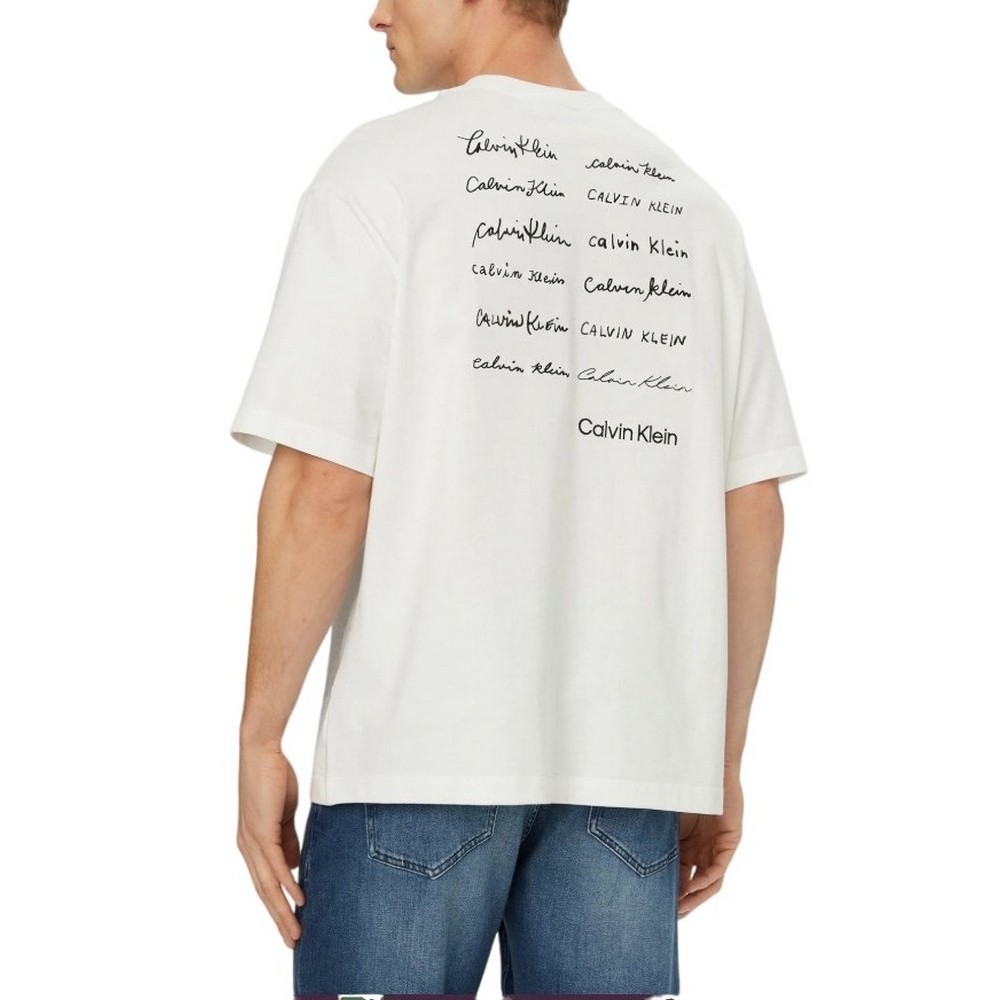 CALVIN KLEIN JEANS 16S APRIL GRAPHIC SEASONAL T-SHIRT ΜΠΛΟΥΖΑ ΑΝΔΡΙΚΗ BRIGHT WHITE