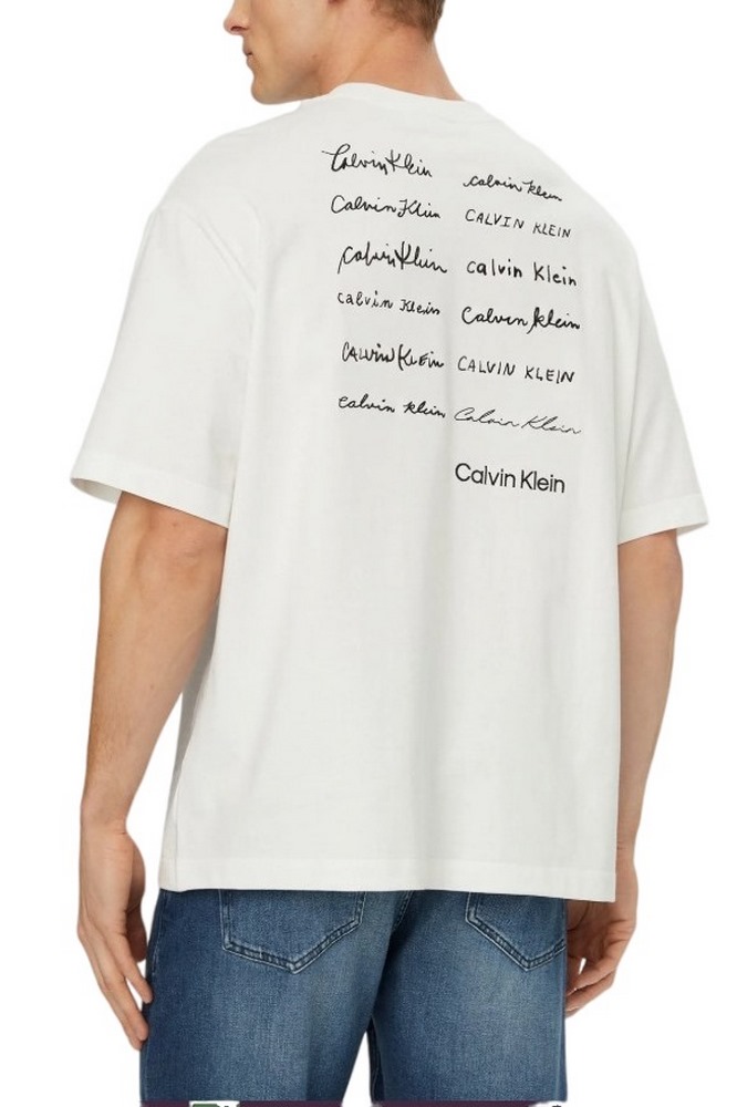 CALVIN KLEIN JEANS 16S APRIL GRAPHIC SEASONAL T-SHIRT ΜΠΛΟΥΖΑ ΑΝΔΡΙΚΗ BRIGHT WHITE