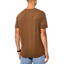 TOMMY JEANS REG LINEAR LOGO TEE EXT T-SHIRT ΜΠΛΟΥΖΑ ΑΝΔΡΙΚΗ BROWN