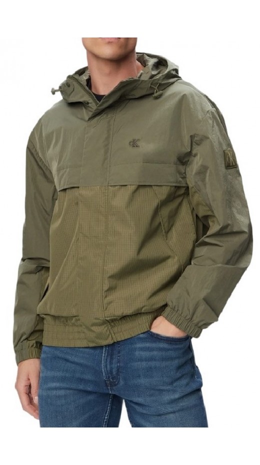 CALVIN KLEIN JEANS LTWT NYLON MIXED MEDIA WINDBR ΜΠΟΥΦΑΝ ΑΝΔΡΙΚΟ OLIVE