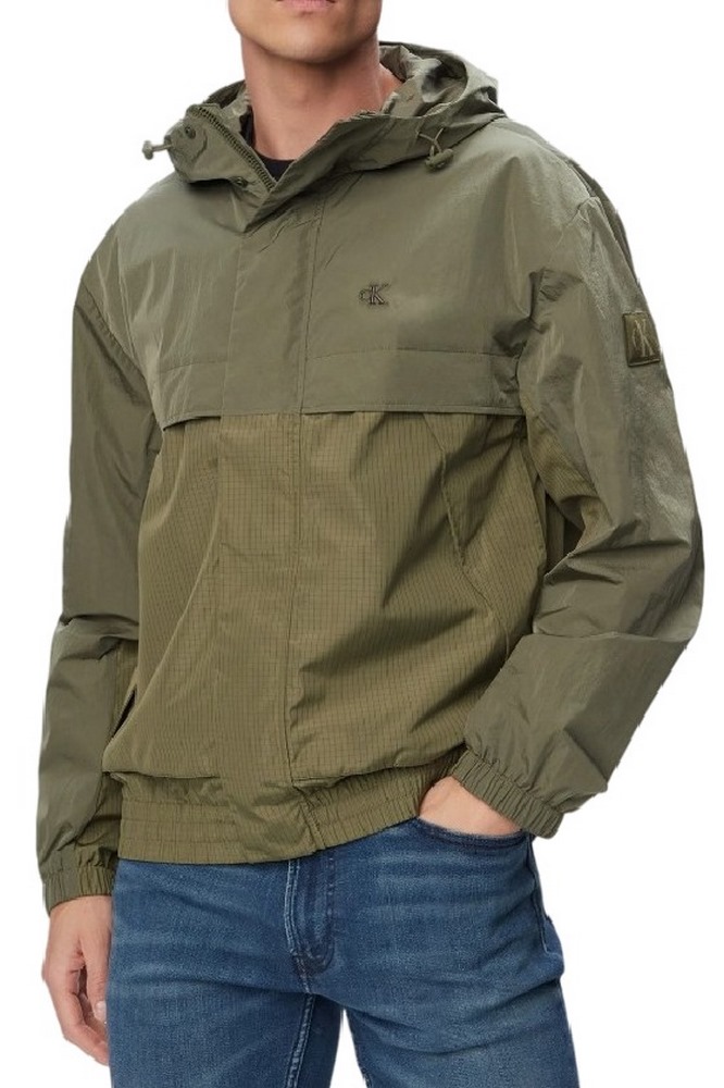 CALVIN KLEIN JEANS LTWT NYLON MIXED MEDIA WINDBR ΜΠΟΥΦΑΝ ΑΝΔΡΙΚΟ OLIVE