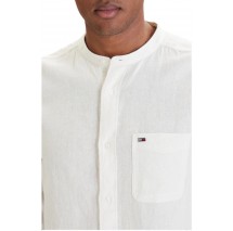 TOMMY JEANS REG LINEN MX BAND CLLR SHIRT ΠΟΥΚΑΜΙΣΟ ΑΝΔΡΙΚΟ ECRU